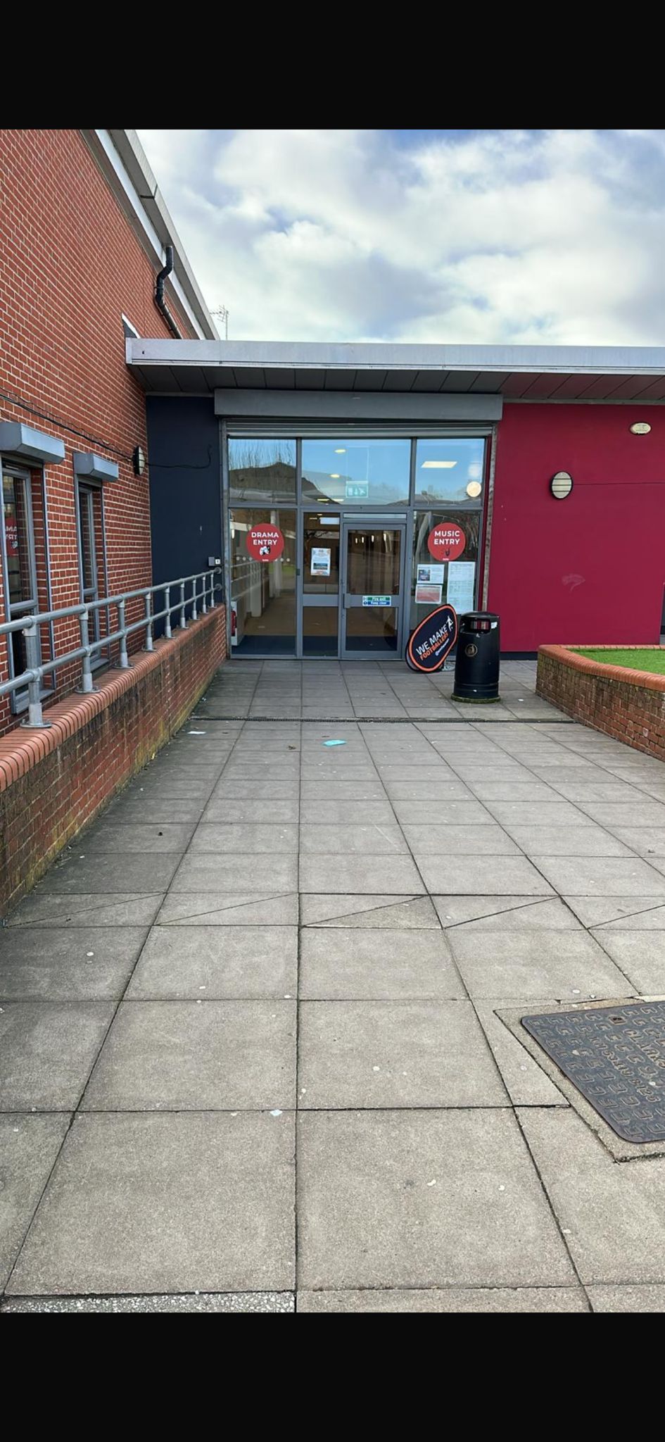 Entrance doors to Eastlea Community School sports centre